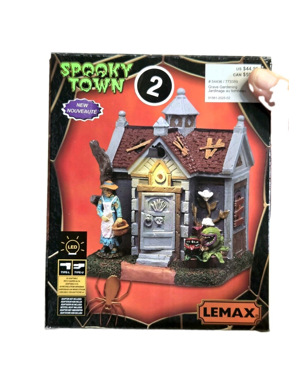 NEW Spooky Town Halloween LED Village Grave Gardening 54436 New In Box